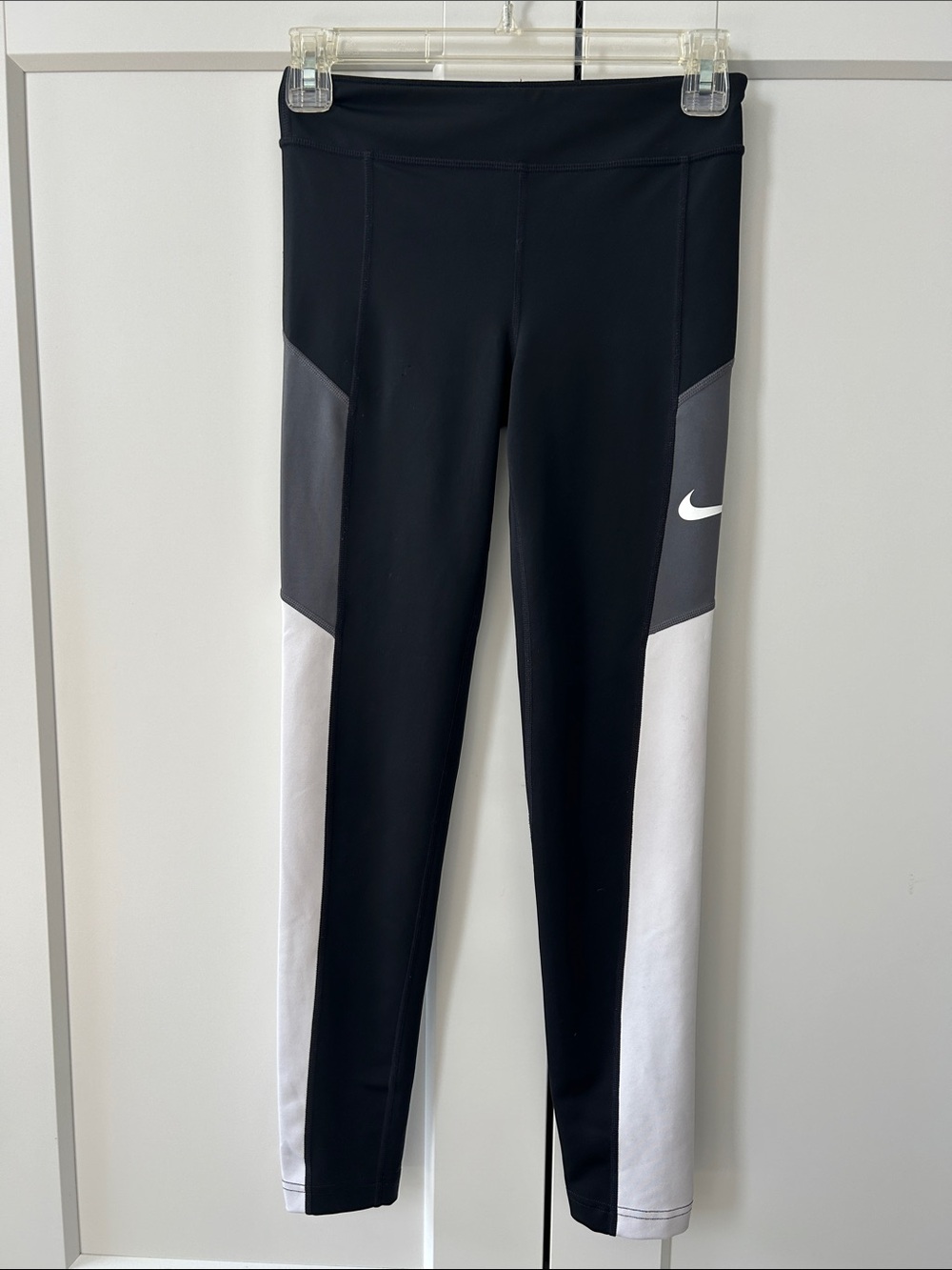 Nike Black, Gray & White Colorblock Leggings